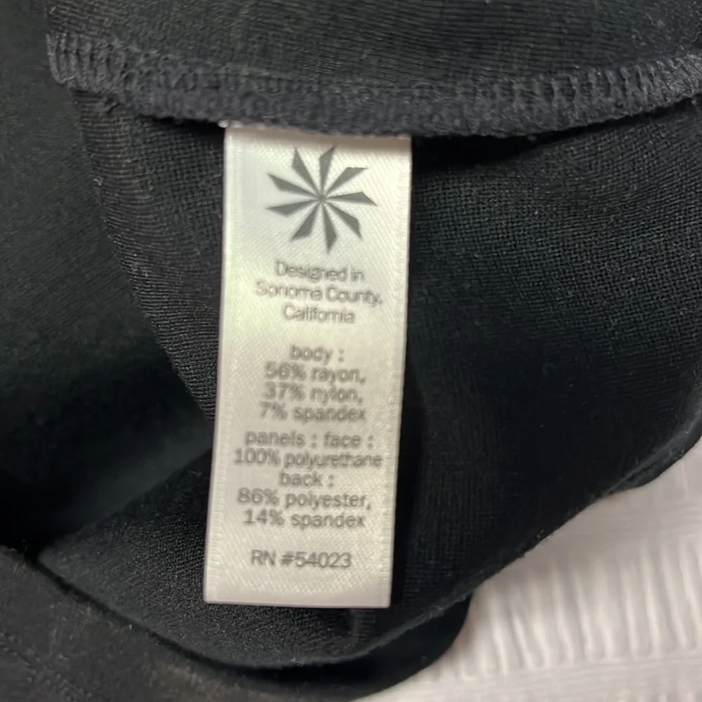 Athleta dress in black. Leather look detail. Like edgy? - Picture 6 of 7